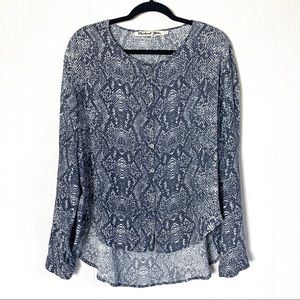 Michael Stars Snake Print Long Sleeve Tunic Blouse